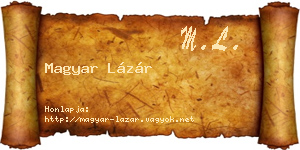 Magyar Lázár névjegykártya