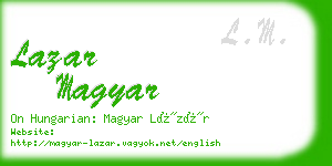 lazar magyar business card